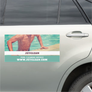Male Bather Portrait, Swimming Pool Cleaning Car Magnet