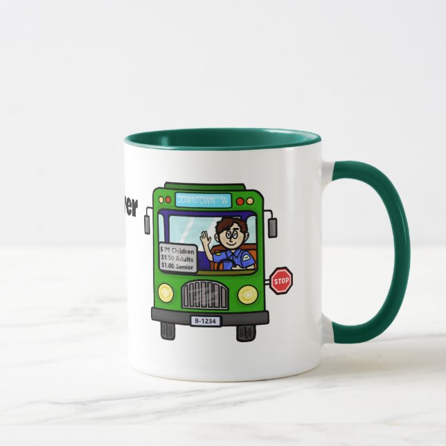 Male Best Bus Driver Customized Mug (Right)