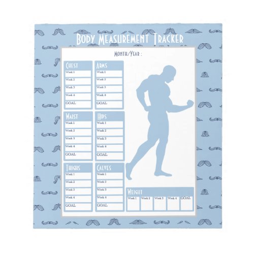 Male Body Measurements Tracker Weight Loss Chart Notepad