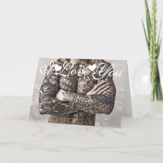 Male Body Tattoo Photo Image I Love You Card