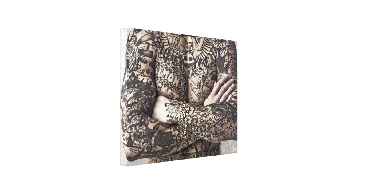 Male Body Tattoo Photograph Canvas Print | Zazzle