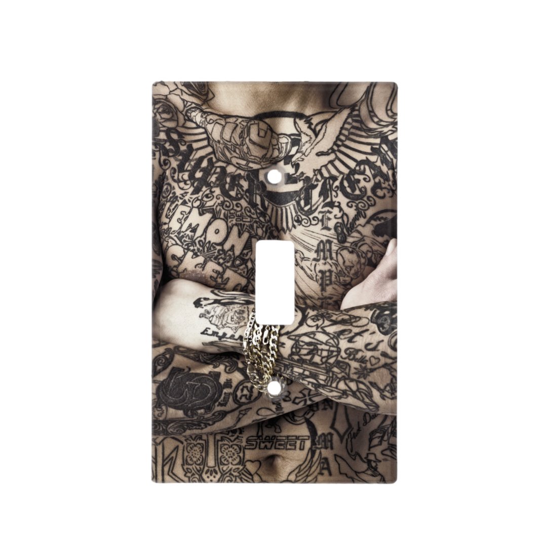 Male Body Tattoo Photograph Light Switch Cover Zazzle