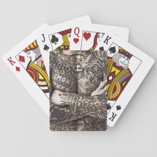 Male Body Tattoo Photograph Playing Cards