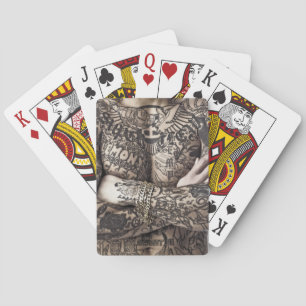 Male Body Tattoo Photograph Poker Cards