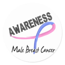 Male Breast Cancer Awareness 3 Classic Round Sticker