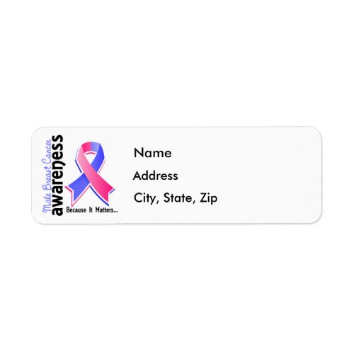 Male Breast Cancer Awareness 5 Label