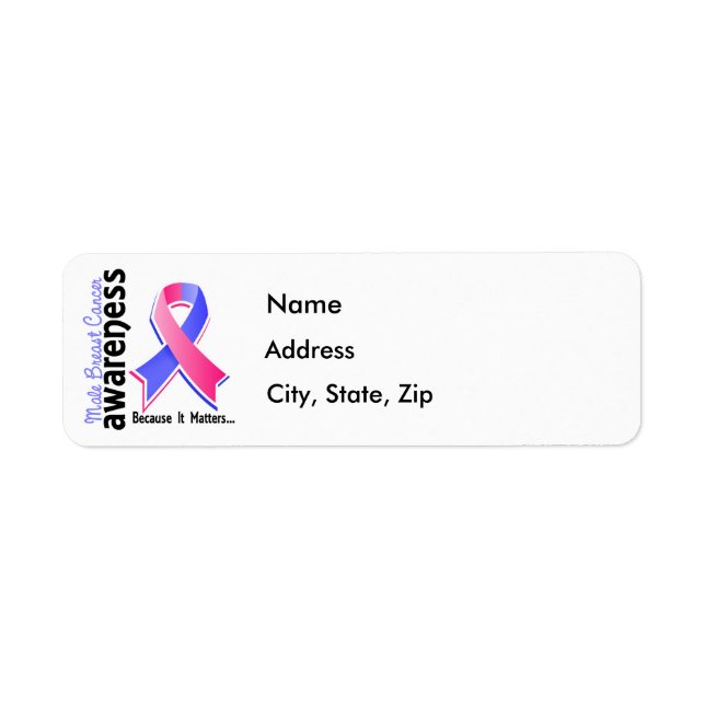Male Breast Cancer Awareness 5 Label (Front)