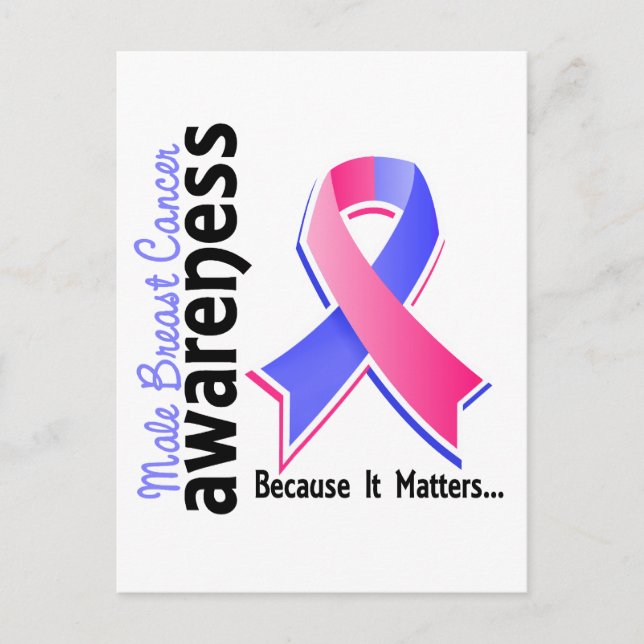 Male Breast Cancer Awareness 5 Postcard (Front)