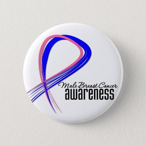 Male Breast Cancer Awareness Grunge Ribbon Button
