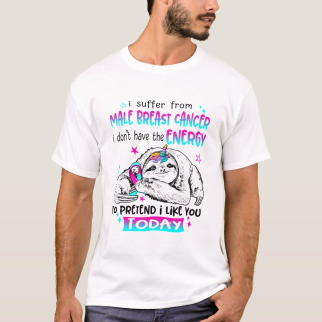Male Breast Cancer Awareness Month Ribbon Gifts T-Shirt (Front)