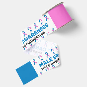 Male Breast Cancer Awareness Pattern Ribbon