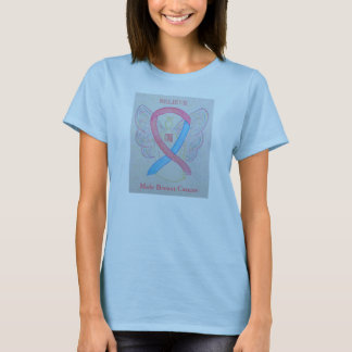 Male Breast Cancer Awareness Ribbon Angel Shirt