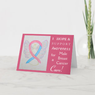 Male Breast Cancer Awareness Ribbon Greeting Card