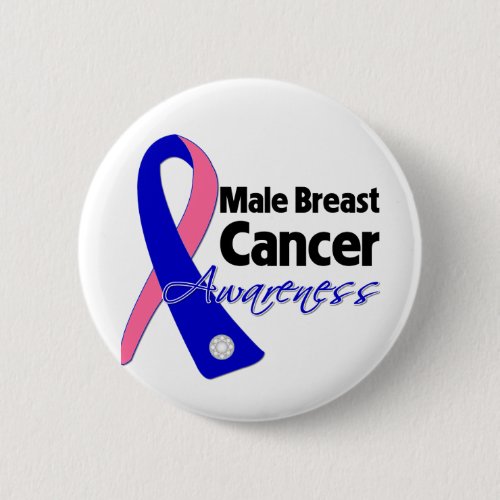 Male Breast Cancer Awareness Ribbon Pinback Button