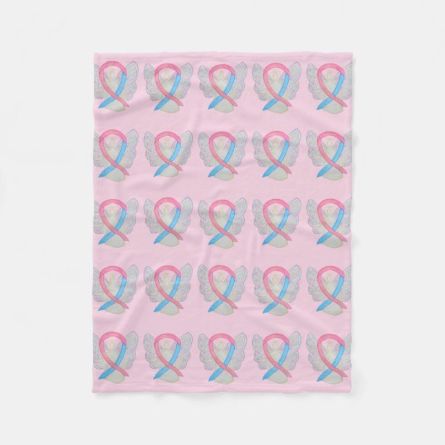 Male Breast Cancer Awareness Soft Blankets (Front)