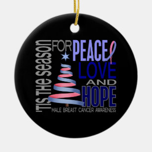 Breast Cancer Awareness Ribbon Christmas Ceramic Ornament – Teepital –  Everyday New Aesthetic Designs