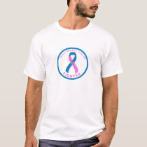 Male Breast Cancer Fighter Ribbon White Men's T-Shirt