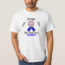 Male Breast Cancer  Hope Strength Love T-Shirt