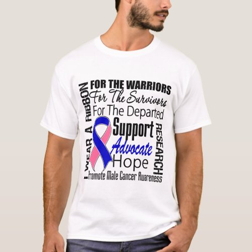 Male Breast Cancer I Wear a Ribbon TRIBUTE T_Shirt