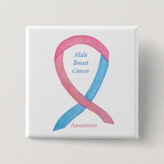 Male Breast Cancer Pink Awareness Ribbon  Pin