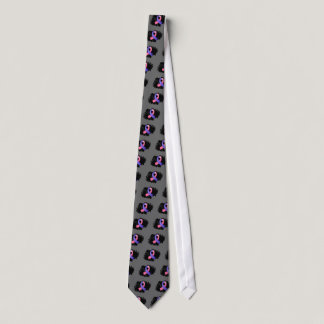 Male Breast Cancer Pink Blue Ribbon With Scribble Tie