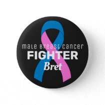 Male Breast Cancer Ribbon Black Button