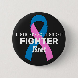 Male Breast Cancer Ribbon Black Button