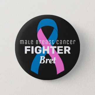 Male Breast Cancer Ribbon Black Button