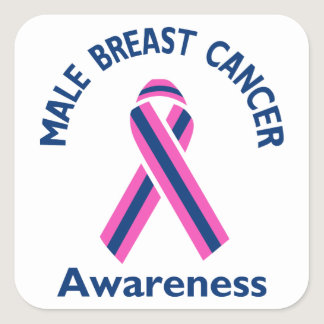 Male Breast Cancer Square Sticker