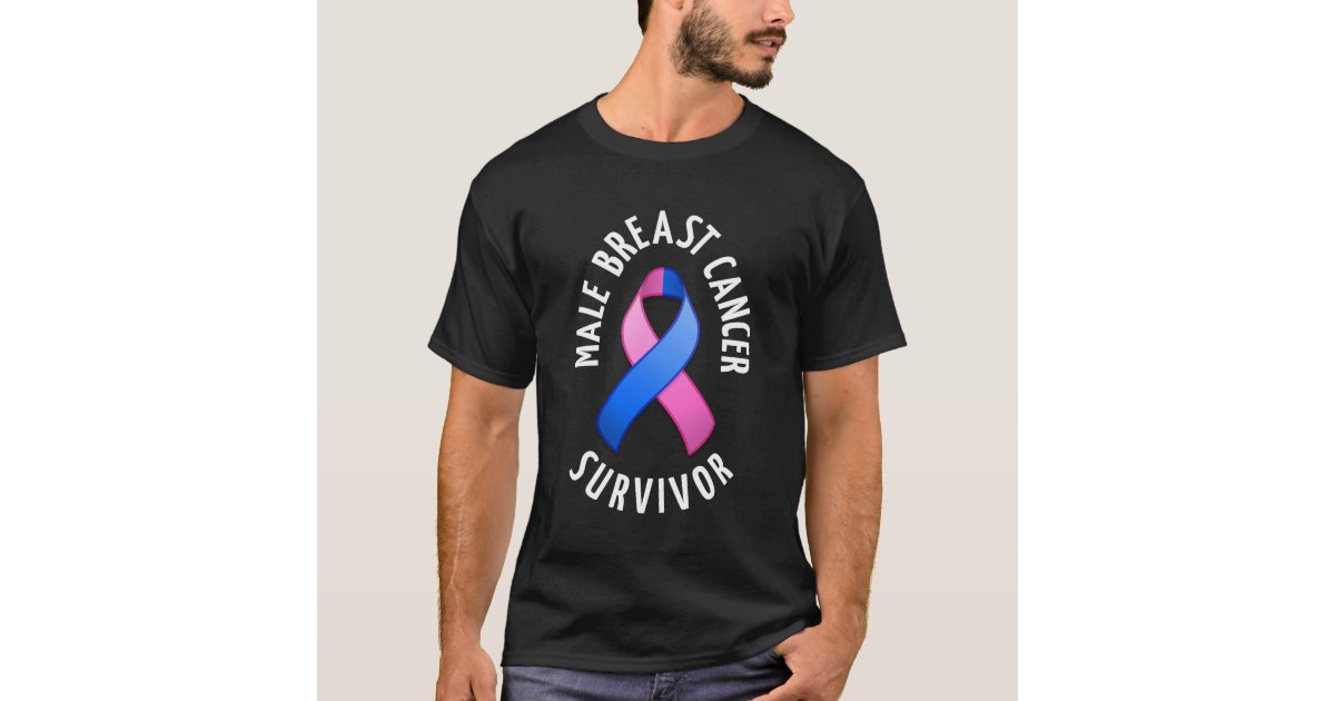 Male Breast Cancer Survivor Dark Shirt | Zazzle