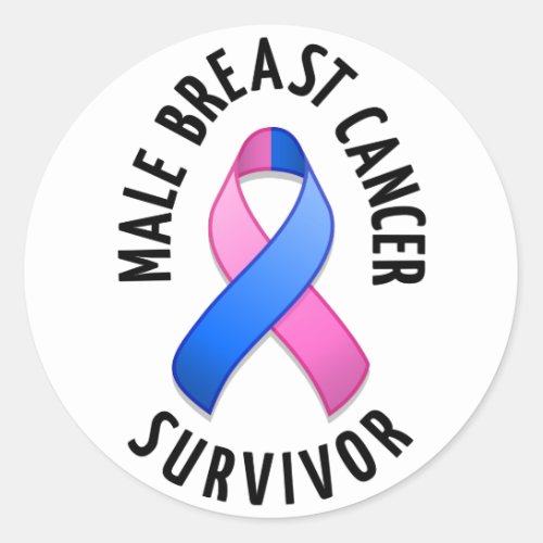 Male Breast Cancer Survivor Round Sticker