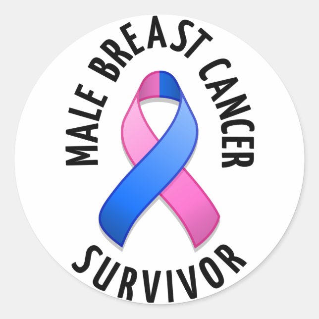 Male Breast Cancer Survivor Round Sticker (Front)