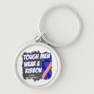 Male Breast Cancer Tough Men Wear A Ribbon Keychain