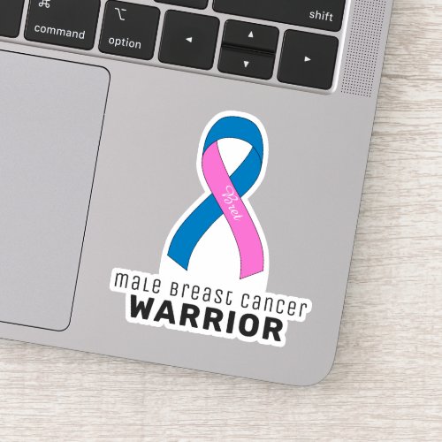 Male Breast Cancer Vinyl Sticker