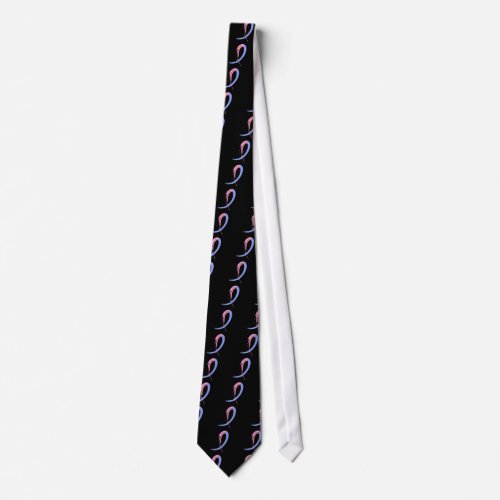 Male Breast Cancers Blue And Pink Ribbon A4 Neck Tie