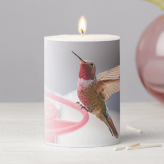 Male Broad-tailed Hummingbird Psalm 145:5 KJV Pillar Candle