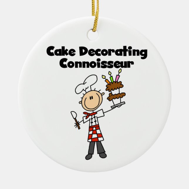 Male Cake Decorating Connoisseur Ceramic Ornament (Front)