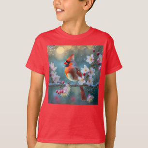 Male Cardinal in the Moonlight Cherry Blossoms T-Shirt