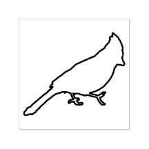 Male Cardinal outline rubberstamp