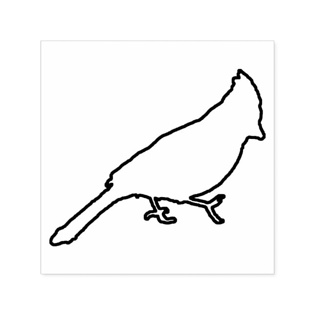 Male Cardinal outline rubberstamp Self-inking Stamp (Design)