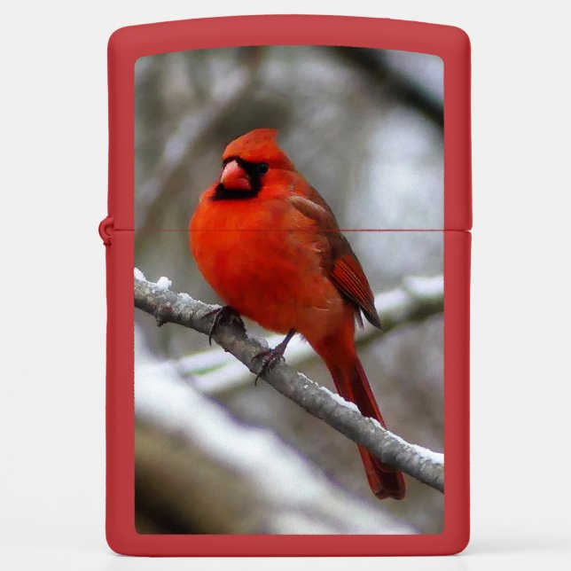 Male Cardinal Zippo Lighter (Front)