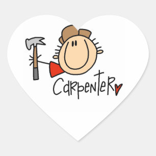 Male Carpenter Heart Sticker