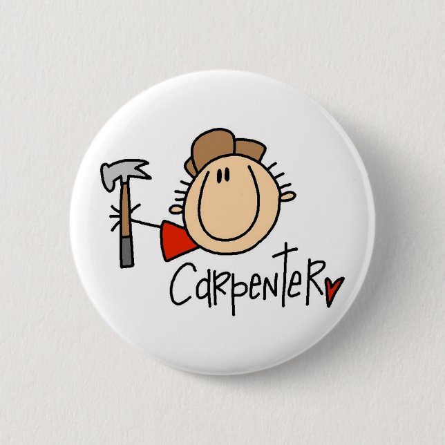 Male Carpenter Pinback Button (Front)