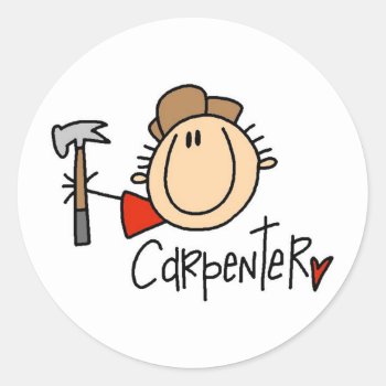 Male Carpenter Stickers by stick_figures at Zazzle