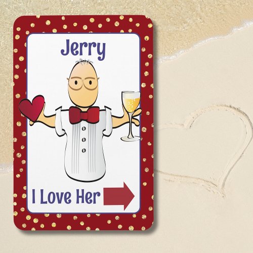Male Cartoon Wedding Anniversary Heart Cruise Door Magnet