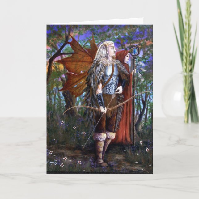 Male Celtic Fairy with Bow Warrior Artist Card (Front)