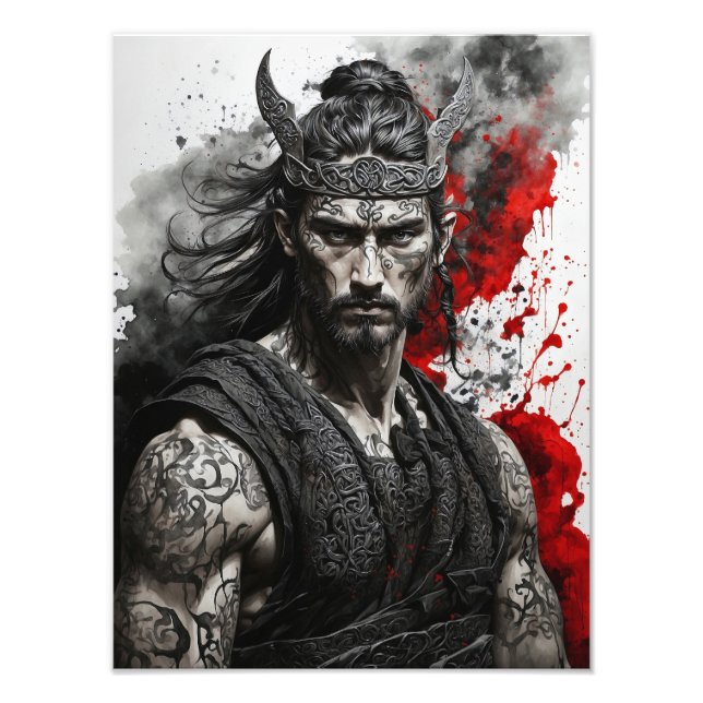Male Celtic Warrior A Photo Print (Front)