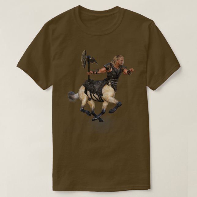Male Centaur with Axe and Armor 1 T-Shirt (Design Front)