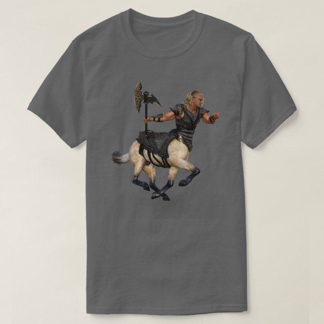 Male Centaur with Axe and Armor T-Shirt (Design Front)