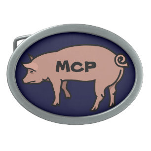 Male Chauvinist Pig Oval Belt Buckle
